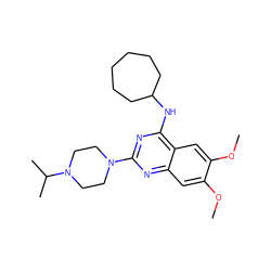 COc1cc2nc(N3CCN(C(C)C)CC3)nc(NC3CCCCCC3)c2cc1OC ZINC000040845831