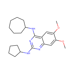 COc1cc2nc(NC3CCCC3)nc(NC3CCCCCC3)c2cc1OC ZINC000040379036