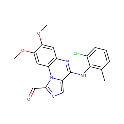 COc1cc2nc(Nc3c(C)cccc3Cl)c3cnc(C=O)n3c2cc1OC ZINC000026571065