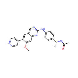 COc1cc2nc(Nc3ccc([C@@H](C)NC(C)=O)cc3)ncc2cc1-c1ccncc1 ZINC000095589205