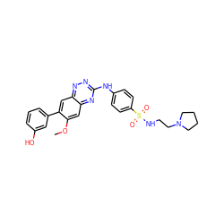 COc1cc2nc(Nc3ccc(S(=O)(=O)NCCN4CCCC4)cc3)nnc2cc1-c1cccc(O)c1 ZINC000035836657