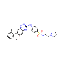 COc1cc2nc(Nc3ccc(S(=O)(=O)NCCN4CCCC4)cc3)nnc2cc1-c1ccccc1C ZINC000043128389