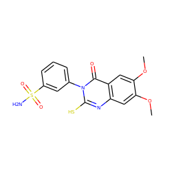 COc1cc2nc(S)n(-c3cccc(S(N)(=O)=O)c3)c(=O)c2cc1OC ZINC001772614217