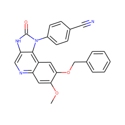 COc1cc2ncc3[nH]c(=O)n(-c4ccc(C#N)cc4)c3c2cc1OCc1ccccc1 ZINC000200357140