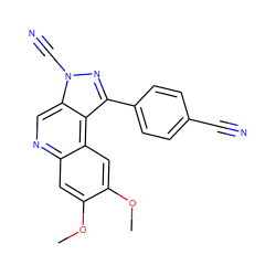 COc1cc2ncc3c(c(-c4ccc(C#N)cc4)nn3C#N)c2cc1OC ZINC000169704838