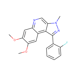 COc1cc2ncc3c(c(-c4ccccc4F)nn3C)c2cc1OC ZINC000169704847