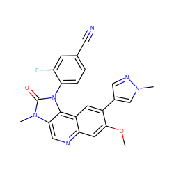 COc1cc2ncc3c(c2cc1-c1cnn(C)c1)n(-c1ccc(C#N)cc1F)c(=O)n3C ZINC000113415220