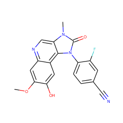 COc1cc2ncc3c(c2cc1O)n(-c1ccc(C#N)cc1F)c(=O)n3C ZINC000113241646