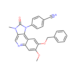 COc1cc2ncc3c(c2cc1OCc1ccccc1)n(-c1ccc(C#N)cc1)c(=O)n3C ZINC000113415349