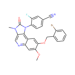 COc1cc2ncc3c(c2cc1OCc1ccccc1Br)n(-c1ccc(C#N)cc1F)c(=O)n3C ZINC000145732327