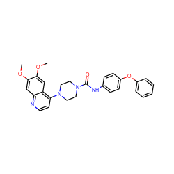 COc1cc2nccc(N3CCN(C(=O)Nc4ccc(Oc5ccccc5)cc4)CC3)c2cc1OC ZINC000013528827