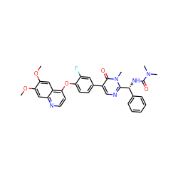 COc1cc2nccc(Oc3ccc(-c4cnc([C@H](NC(=O)N(C)C)c5ccccc5)n(C)c4=O)cc3F)c2cc1OC ZINC000044351881