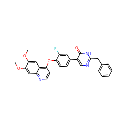 COc1cc2nccc(Oc3ccc(-c4cnc(Cc5ccccc5)[nH]c4=O)cc3F)c2cc1OC ZINC000036488964