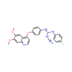 COc1cc2nccc(Oc3ccc(N[C@@H](NC#N)Nc4ccc(F)cc4)cc3)c2cc1OC ZINC000028122537