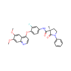 COc1cc2nccc(Oc3ccc(NC(=O)[C@@]4(C)CCN(c5ccccc5)C4=O)cc3F)c2cc1OC ZINC000084654111