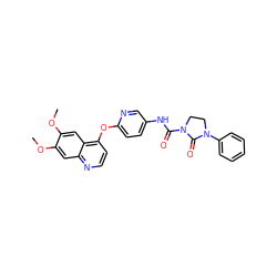 COc1cc2nccc(Oc3ccc(NC(=O)N4CCN(c5ccccc5)C4=O)cn3)c2cc1OC ZINC000045284495