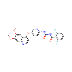 COc1cc2nccc(Oc3ccc(NC(=O)NC(=O)c4c(F)cccc4F)nc3)c2cc1OC ZINC000035880608