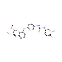 COc1cc2nccc(Oc3ccc(NC(=O)Nc4ccc(F)c(F)c4)cc3)c2cc1OC ZINC000013610137