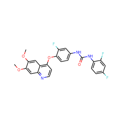 COc1cc2nccc(Oc3ccc(NC(=O)Nc4ccc(F)cc4F)cc3F)c2cc1OC ZINC000013610170