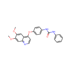 COc1cc2nccc(Oc3ccc(NC(=O)Nc4ccccc4)cc3)c2cc1OC ZINC000013610079