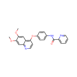 COc1cc2nccc(Oc3ccc(NC(=O)c4ccccn4)cc3)c2cc1OC ZINC000141333709