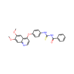 COc1cc2nccc(Oc3ccc(NC(=S)NC(=O)c4ccccc4)cc3)c2cc1OC ZINC000013684369