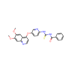 COc1cc2nccc(Oc3ccc(NC(=S)NC(=O)c4ccccc4)nc3)c2cc1OC ZINC000035833600