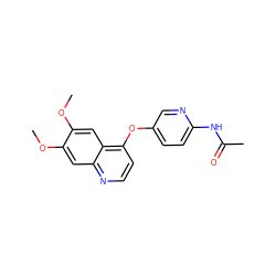 COc1cc2nccc(Oc3ccc(NC(C)=O)nc3)c2cc1OC ZINC000034640485