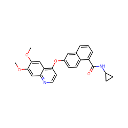 COc1cc2nccc(Oc3ccc4c(C(=O)NC5CC5)cccc4c3)c2cc1OC ZINC000016052729