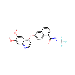 COc1cc2nccc(Oc3ccc4c(C(=O)NCC(F)(F)F)cccc4c3)c2cc1OC ZINC000029133914