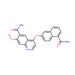 COc1cc2nccc(Oc3ccc4c(C(N)=O)cccc4c3)c2cc1C(N)=O ZINC000029134471