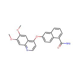 COc1cc2nccc(Oc3ccc4c(C(N)=O)cccc4c3)c2cc1OC ZINC000029134671