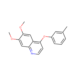 COc1cc2nccc(Oc3cccc(C)c3)c2cc1OC ZINC000013859451