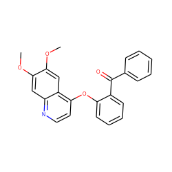 COc1cc2nccc(Oc3ccccc3C(=O)c3ccccc3)c2cc1OC ZINC000013859462