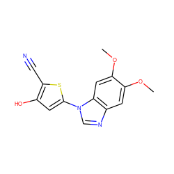 COc1cc2ncn(-c3cc(O)c(C#N)s3)c2cc1OC ZINC000040576782