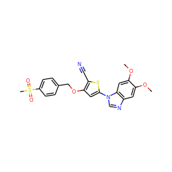 COc1cc2ncn(-c3cc(OCc4ccc(S(C)(=O)=O)cc4)c(C#N)s3)c2cc1OC ZINC000040576752