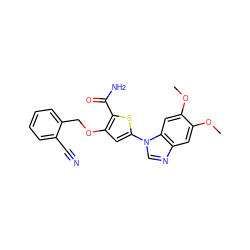 COc1cc2ncn(-c3cc(OCc4ccccc4C#N)c(C(N)=O)s3)c2cc1OC ZINC000040913877