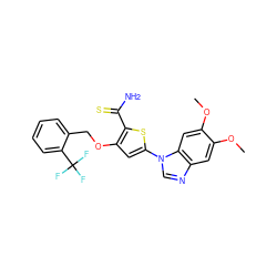 COc1cc2ncn(-c3cc(OCc4ccccc4C(F)(F)F)c(C(N)=S)s3)c2cc1OC ZINC000040410282