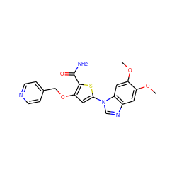 COc1cc2ncn(-c3cc(OCc4ccncc4)c(C(N)=O)s3)c2cc1OC ZINC000040917957