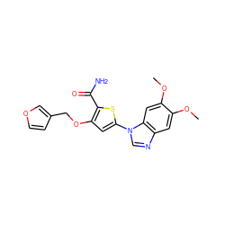 COc1cc2ncn(-c3cc(OCc4ccoc4)c(C(N)=O)s3)c2cc1OC ZINC000040919099