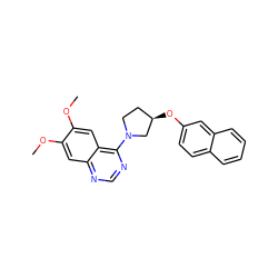 COc1cc2ncnc(N3CC[C@@H](Oc4ccc5ccccc5c4)C3)c2cc1OC ZINC000014956477