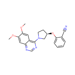 COc1cc2ncnc(N3CC[C@@H](Oc4ccccc4C#N)C3)c2cc1OC ZINC000014956426