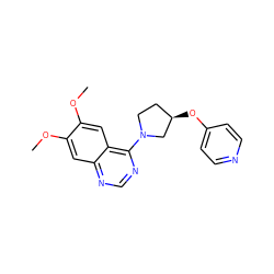 COc1cc2ncnc(N3CC[C@@H](Oc4ccncc4)C3)c2cc1OC ZINC000014956474