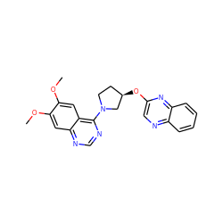 COc1cc2ncnc(N3CC[C@@H](Oc4cnc5ccccc5n4)C3)c2cc1OC ZINC000014956507