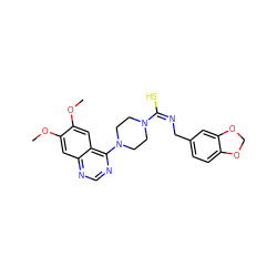 COc1cc2ncnc(N3CCN(/C(S)=N\Cc4ccc5c(c4)OCO5)CC3)c2cc1OC ZINC000001488873