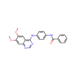 COc1cc2ncnc(Nc3ccc(NC(=O)c4ccccc4)cc3)c2cc1OC ZINC000000590935