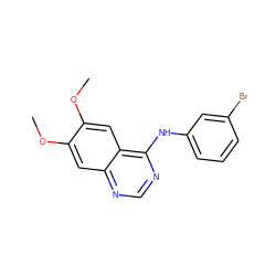 COc1cc2ncnc(Nc3cccc(Br)c3)c2cc1OC ZINC000000600292