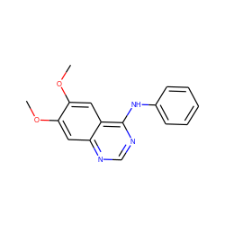 COc1cc2ncnc(Nc3ccccc3)c2cc1OC ZINC000000116934