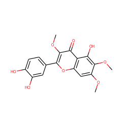 COc1cc2oc(-c3ccc(O)c(O)c3)c(OC)c(=O)c2c(O)c1OC ZINC000006017650