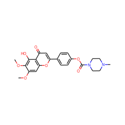 COc1cc2oc(-c3ccc(OC(=O)N4CCN(C)CC4)cc3)cc(=O)c2c(O)c1OC ZINC000299863304